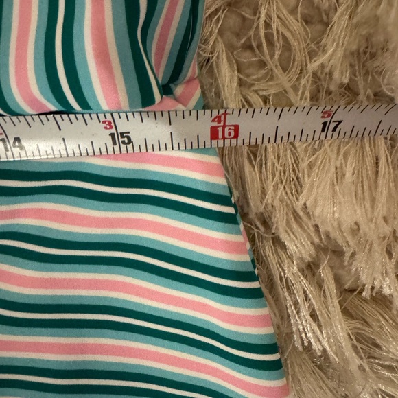 ✨ 🆕 Addison Bay Racquet Striped Print Crew Neck Sleeveless Pleated Active 👗✨ - Picture 11 of 15